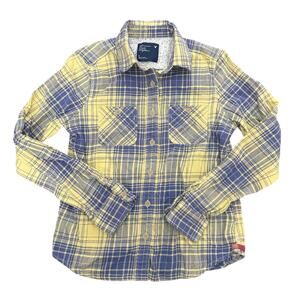 American Eagle Outfitters Boys Sz 6 Long Sleeve Button Up Blue Yellow Shirt